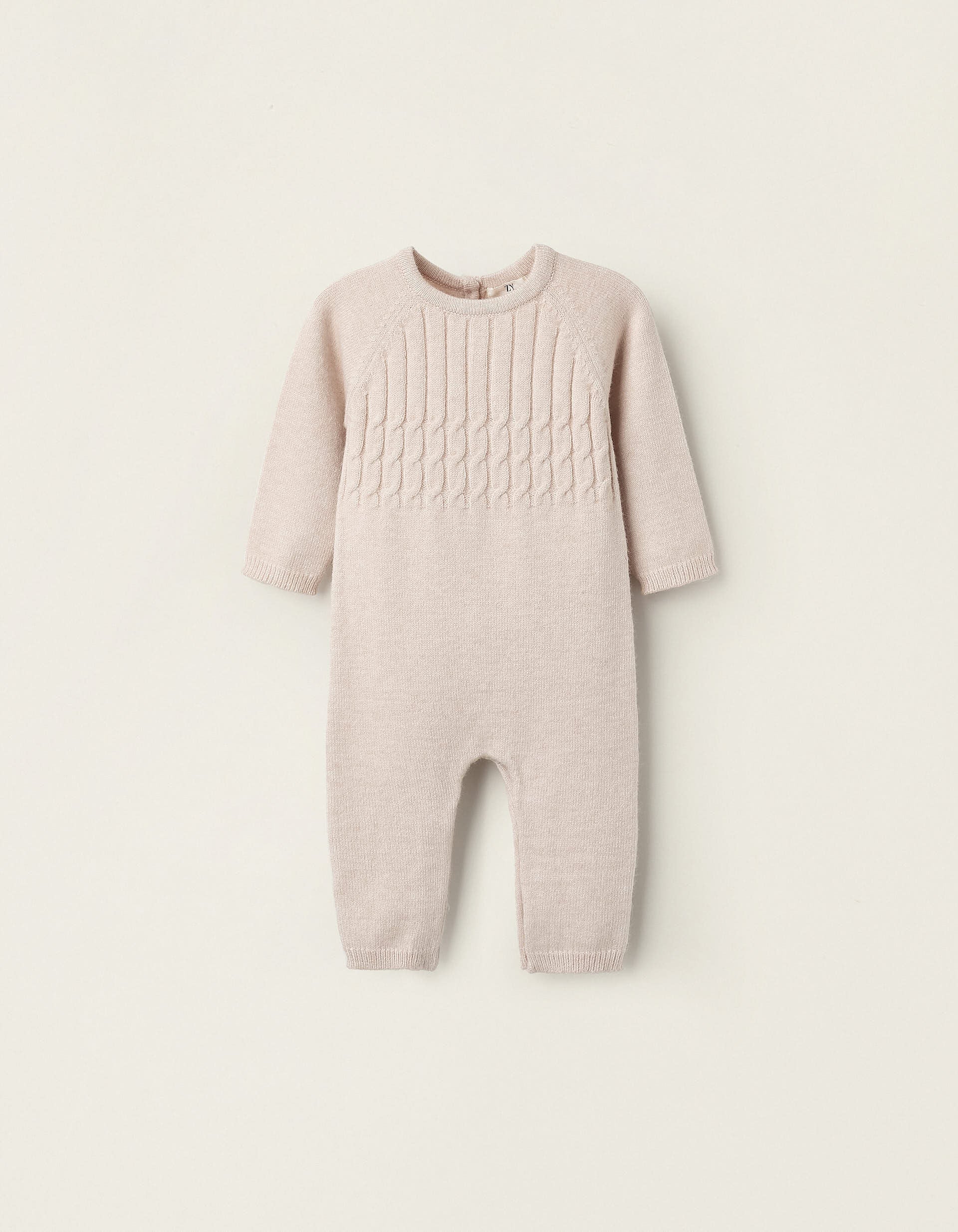 Knitted Jumpsuit for Baby Boys Beige | Saudi Arabia