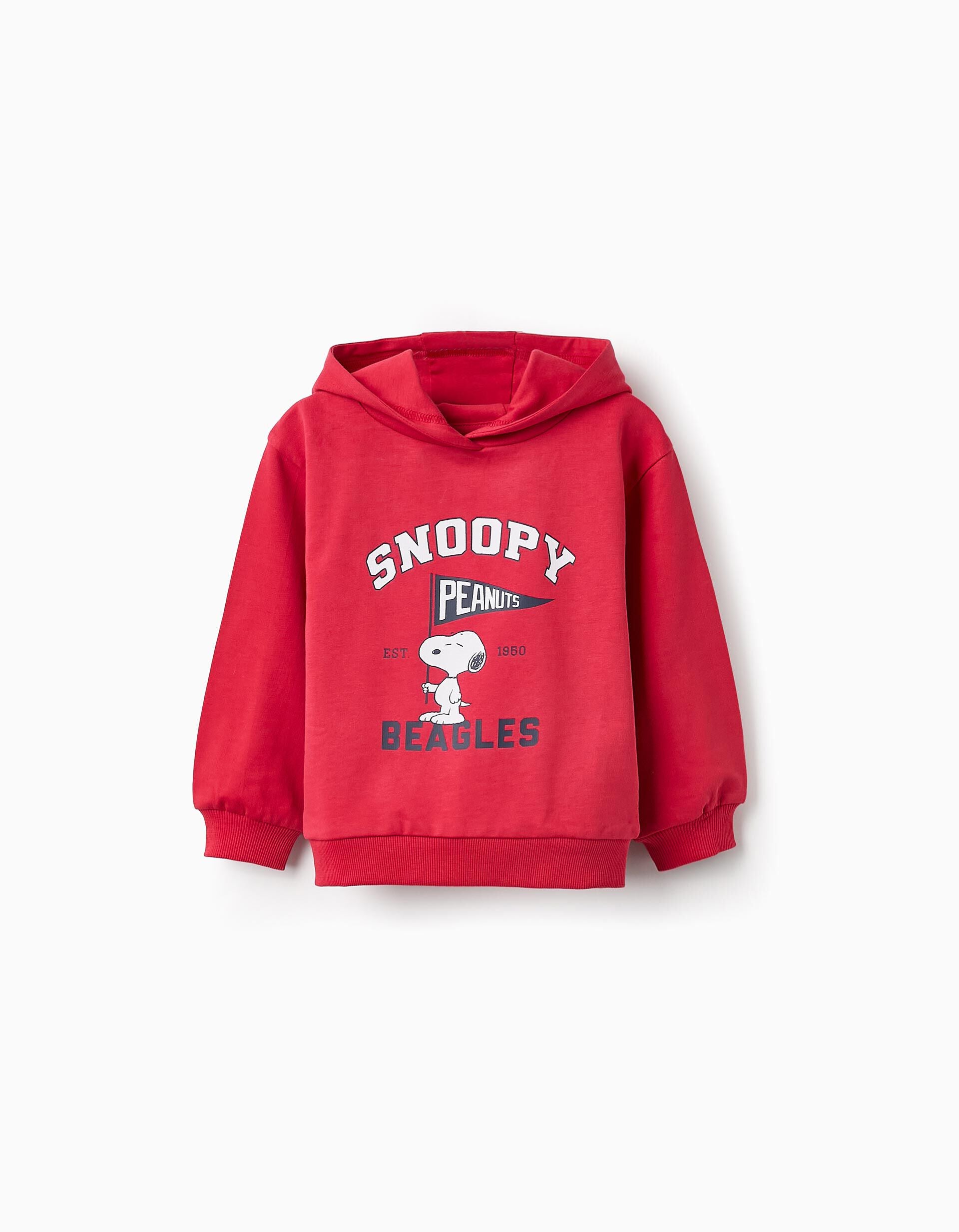 Cotton Hooded Sweatshirt for Baby Boys Snoopy Red Saudi Arabia Ziddy KSA