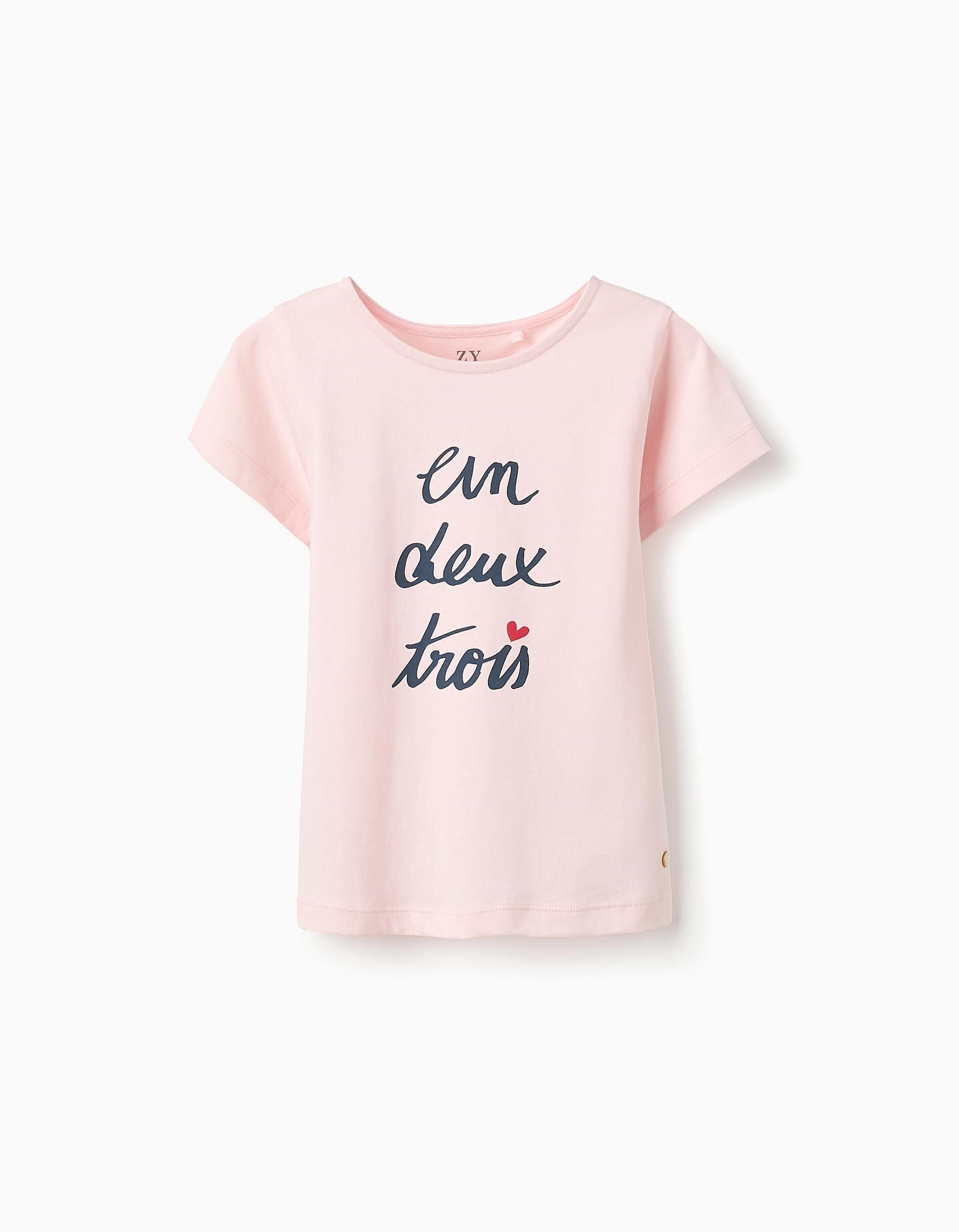 Cotton T-shirt for Girls '123' Pink | Saudi Arabia