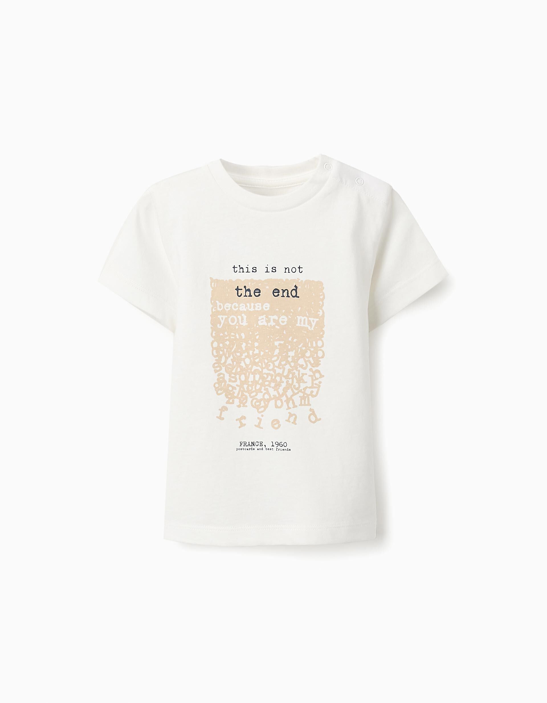 Cotton T-shirt for Baby Boys 'Friend' White | Saudi Arabia