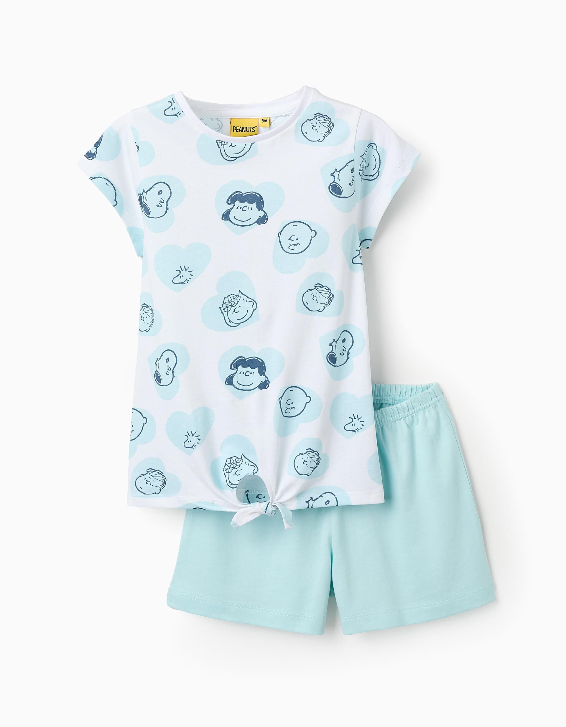 Cotton Pyjama for Girls 'Snoopy' White/Blue | Saudi Arabia