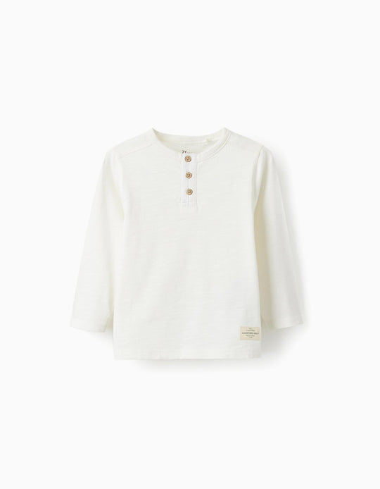 Cotton T-Shirt for Baby Boys, White