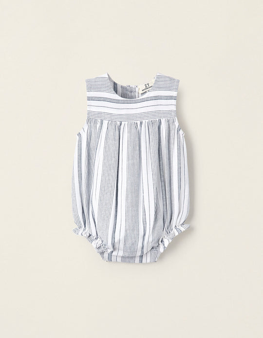 Striped Bodysuit for Newborn Boys 'B&S', White/Blue