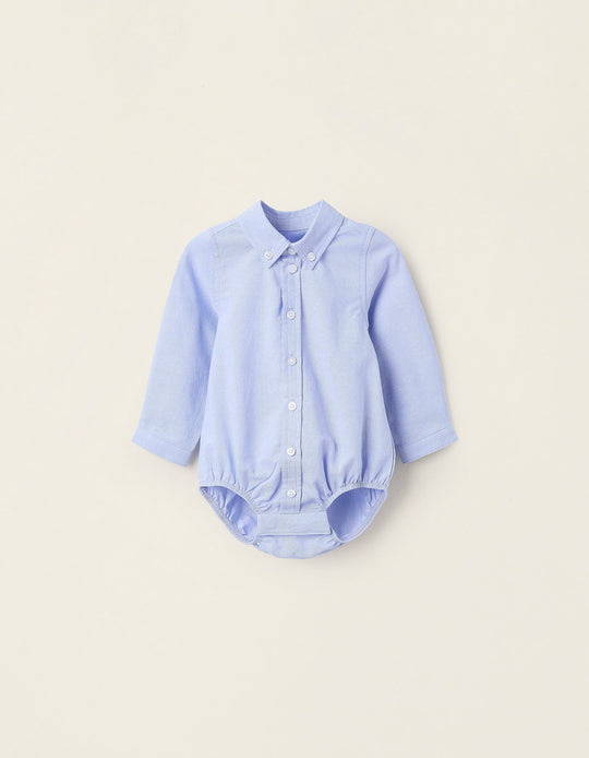 Cotton Bodysuit for Newborns, Blue