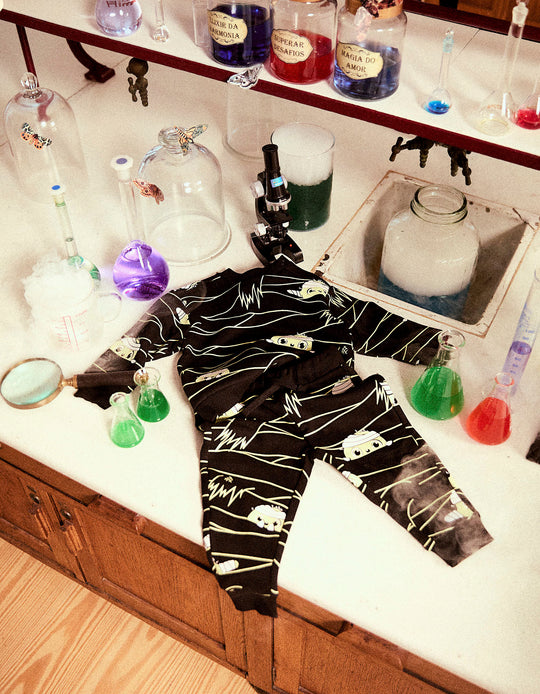 Glow in the Dark Tracksuit for Baby Boys 'Ghosts', Black
