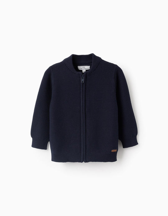 Cardigan with Texture for Baby Boys, Dark Blue