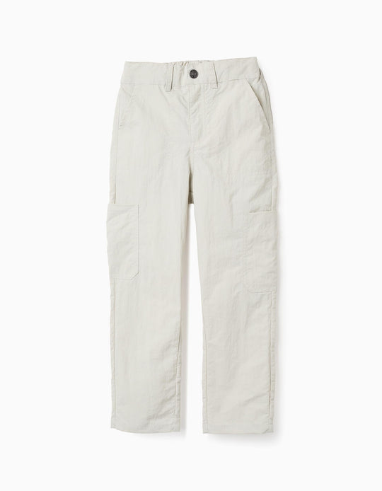 Cargo Ripstop Trousers for Boys, Beige