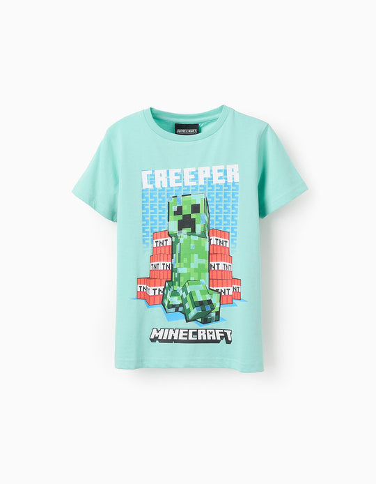 Cotton T-shirt for Boys 'Minecraft', Green