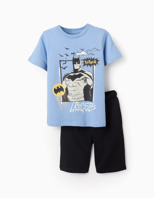 T-shirt + Cotton Shorts for Boys 'Batman', Blue/Black