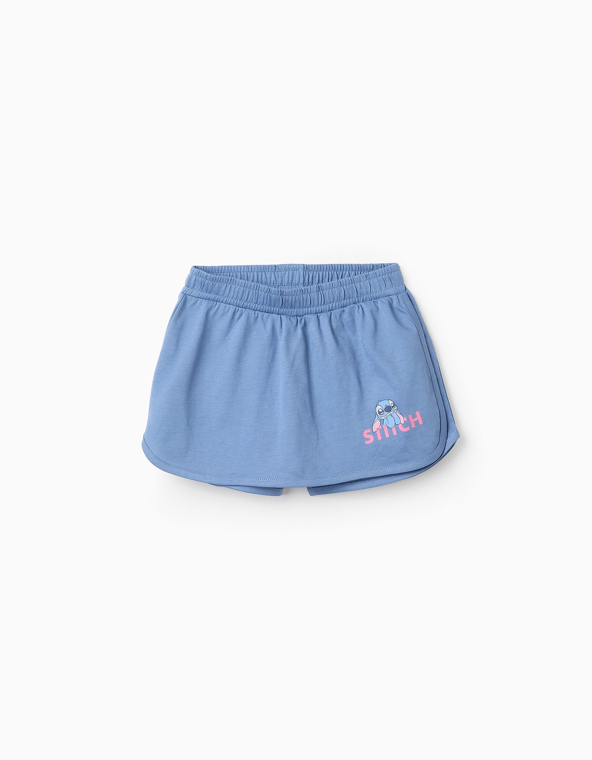 Cotton Skort for Girls 'Stitch', Blue