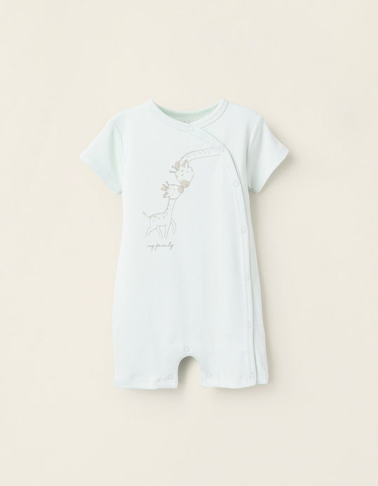 Romper Pyjamas with Motif for Babies 'Giraffes', Green