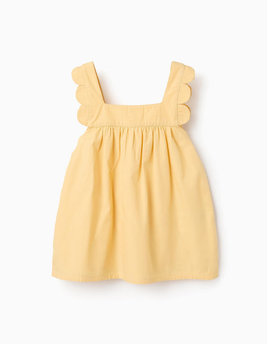 Cotton Top with Petal Effect for Girls, Yellow