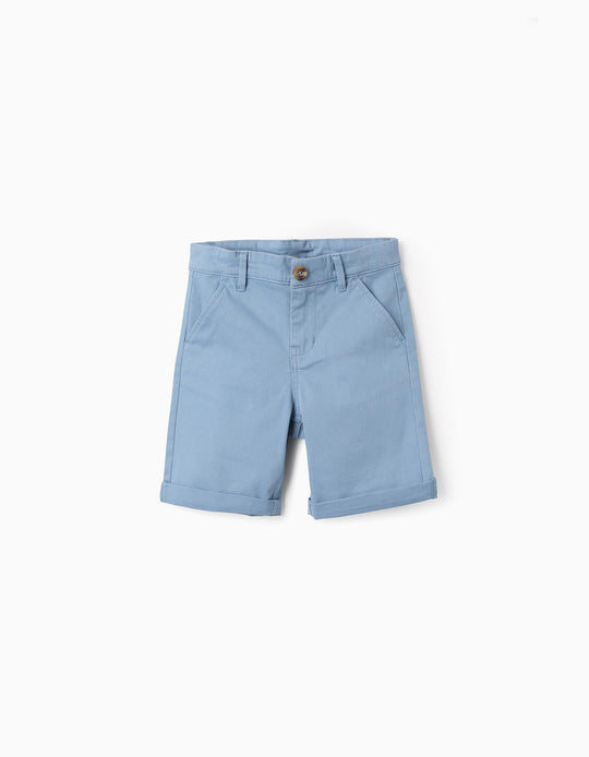 Chino Twill Shorts for Boys, Light Blue