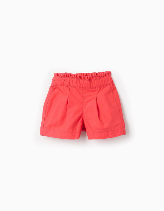 Poplin Shorts for Baby Girls, Red
