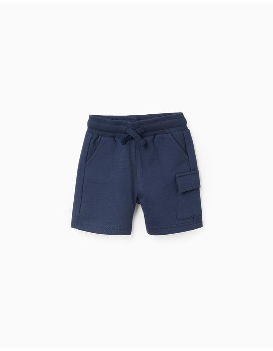 Jogger Shorts with Cargo Pocket for Baby Boys, Dark Blue