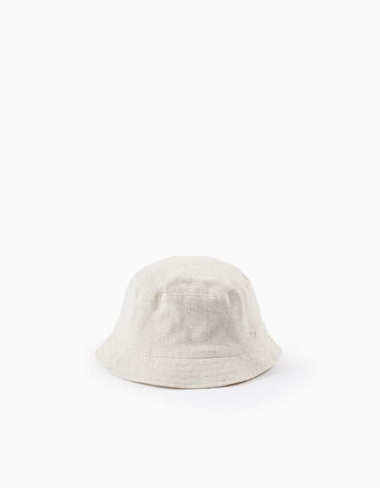 Hat with Linen for Baby and Boys, Beige