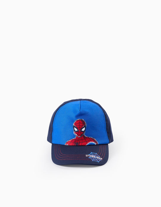 Twill Cap for Babies and Boys 'Spiderman', Blue