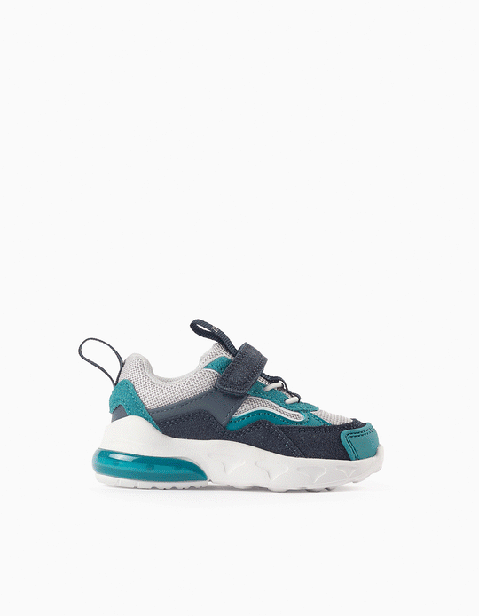Light-up Trainers Baby Boys 'ZY Superlight Runner', Blue/Turquoise