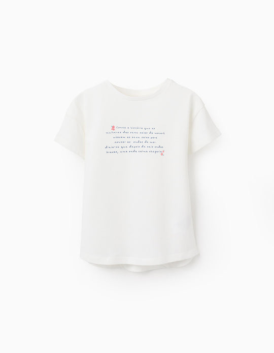 Cotton T-shirt for Girls 'Seven Skirts', White