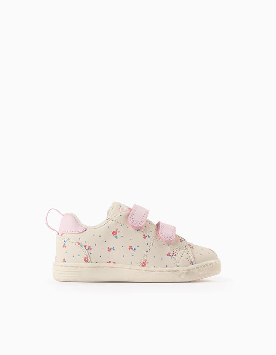 Floral Trainers for Baby Girls, Beige/Pink