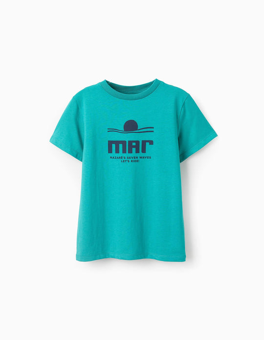 Cotton T-shirt for Boys 'Sea', Green