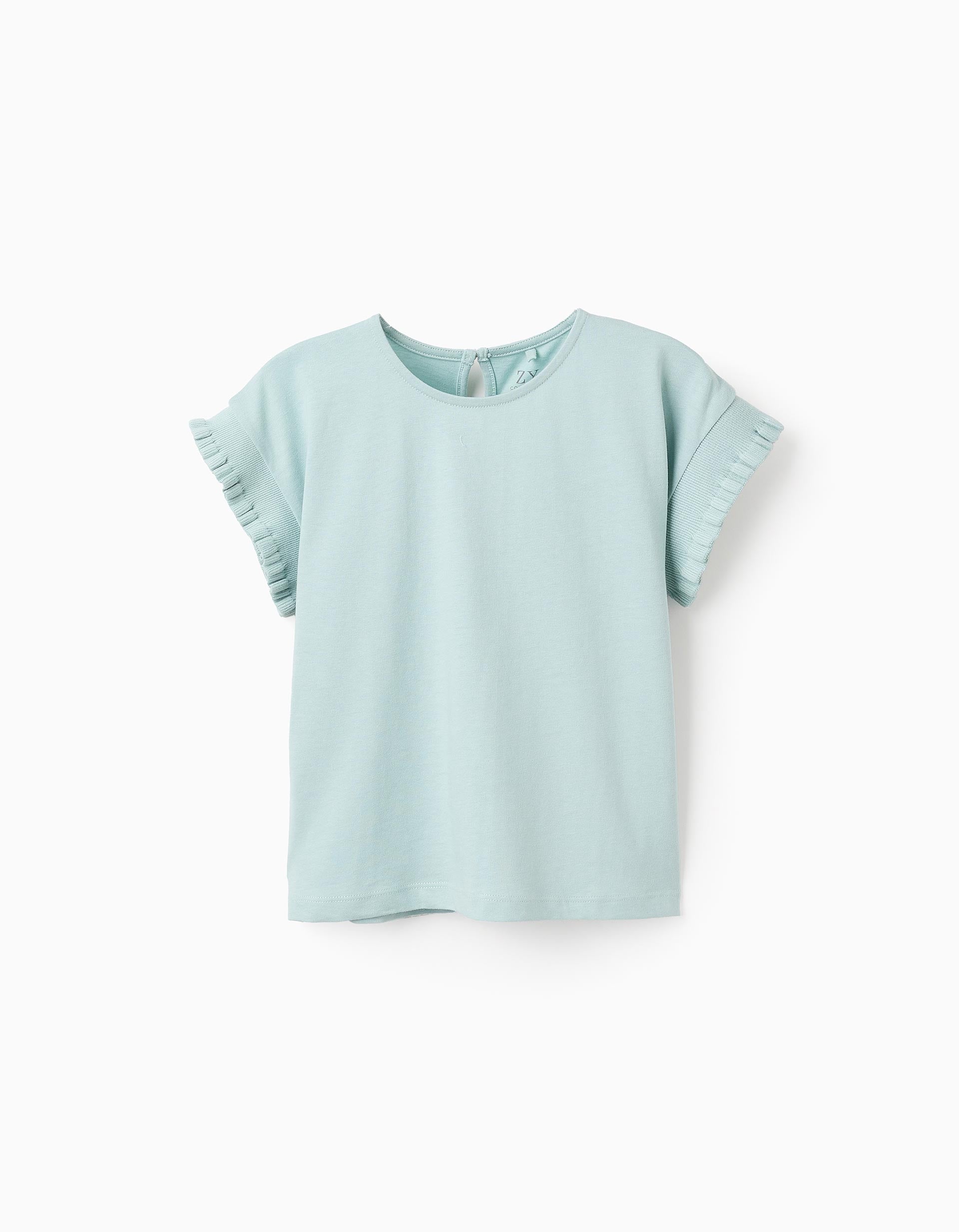 Cotton Kimono Sleeve T-shirt for Girls, Aqua Green | La vie en Rose | KSA