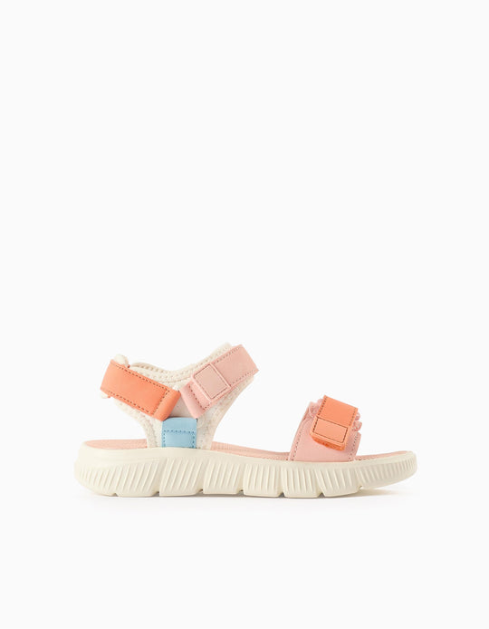 Ultralight Sandals with Touch Fasteners for Girls, Coral