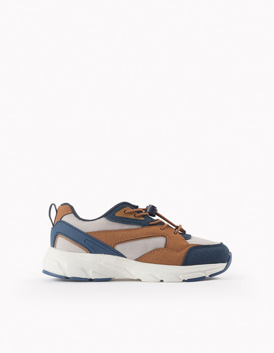 حذاء رياضي بمشبك للأولاد ZY Superlight، أزرق/بيج