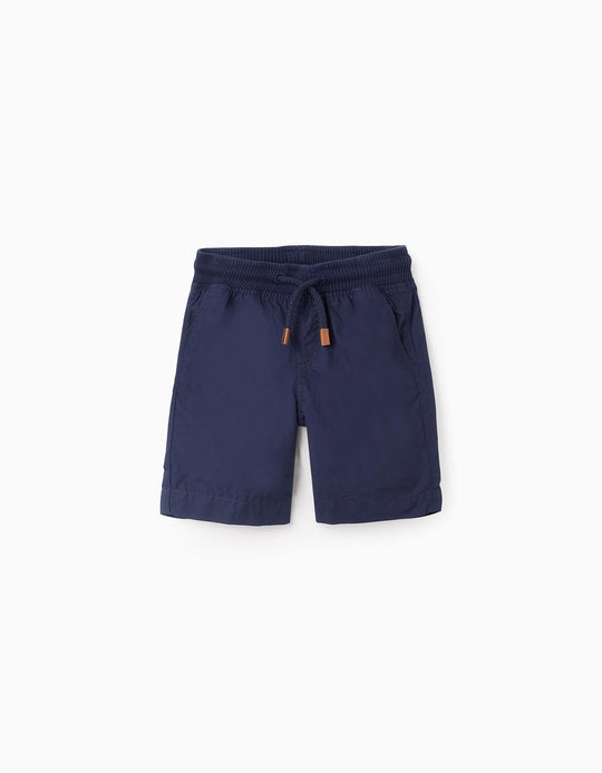 Poplin Shorts for Boys, Dark Blue