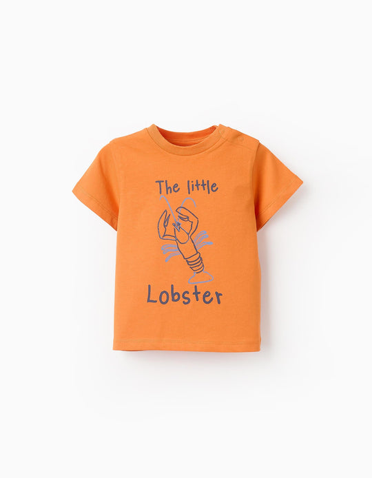 Pack of 2 Cotton T-shirts for Baby Boys 'Oh, Crab', Blue/Orange