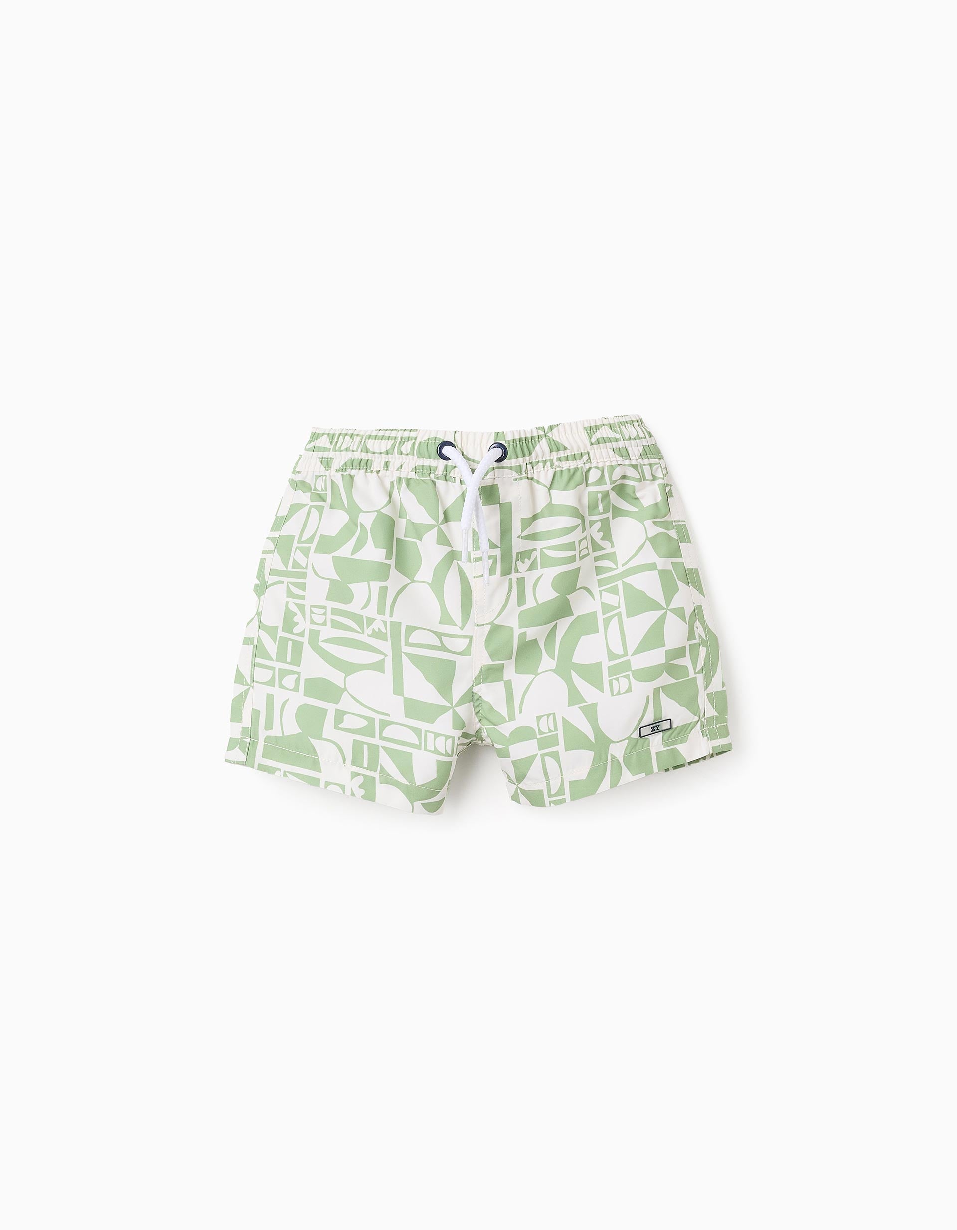 Swim Shorts with Pattern for Baby Boys, Green/Beige | La vie en Rose | KSA