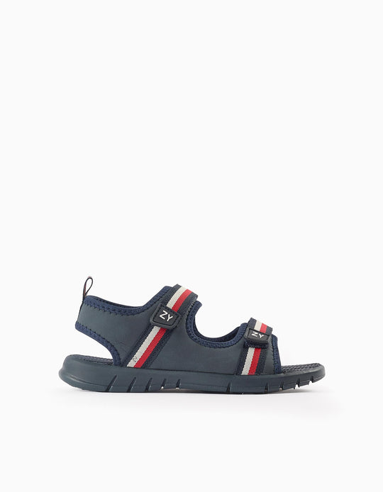 Light Neoprene Sandals with Straps for Boys, Dark Blue