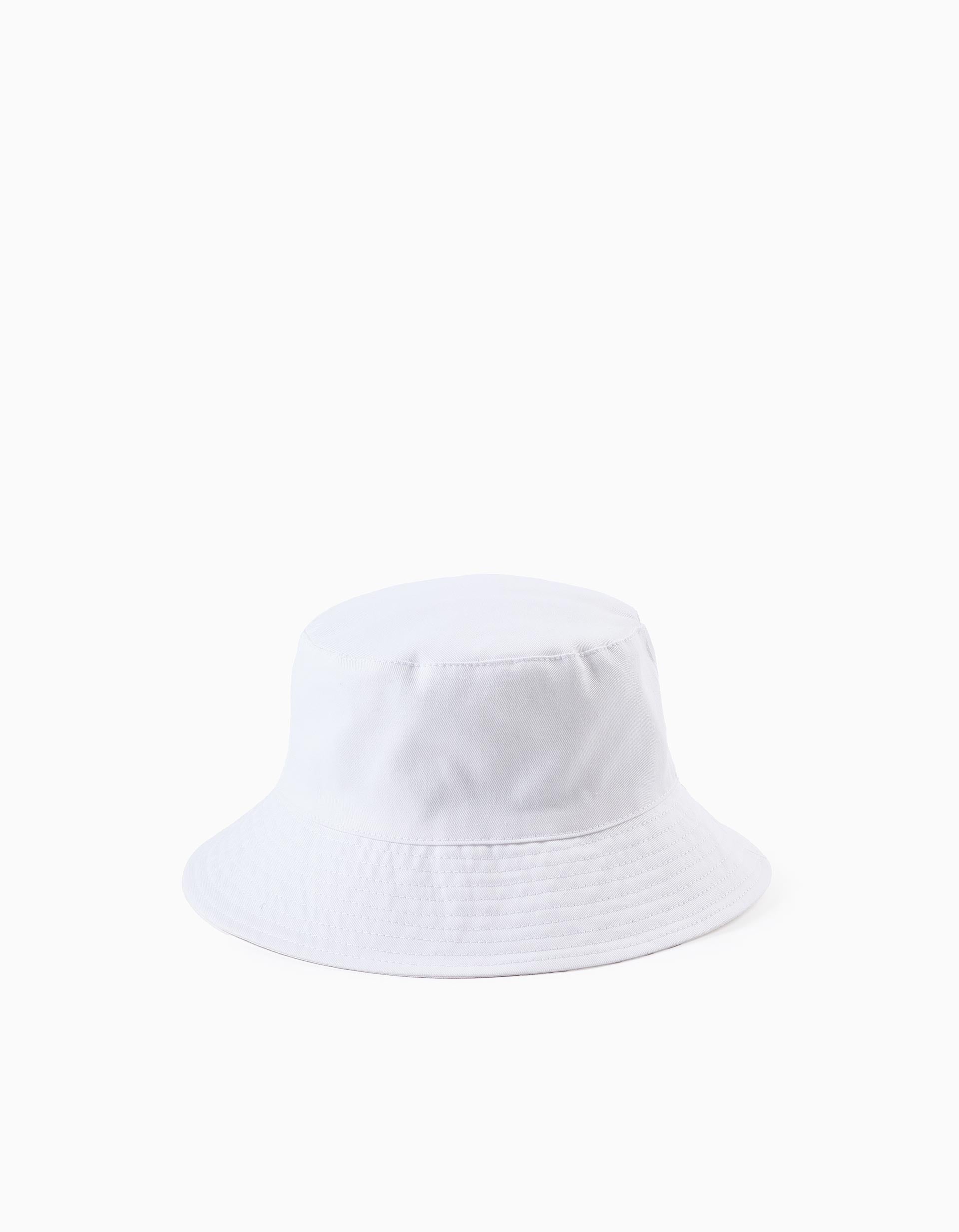 Twill Hat Hat with Bow for Babies and Girls, White