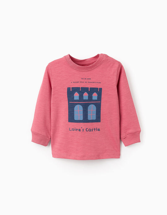 Long Sleeve T-shirt for Baby Boys 'Loire Castle', Dark Pink