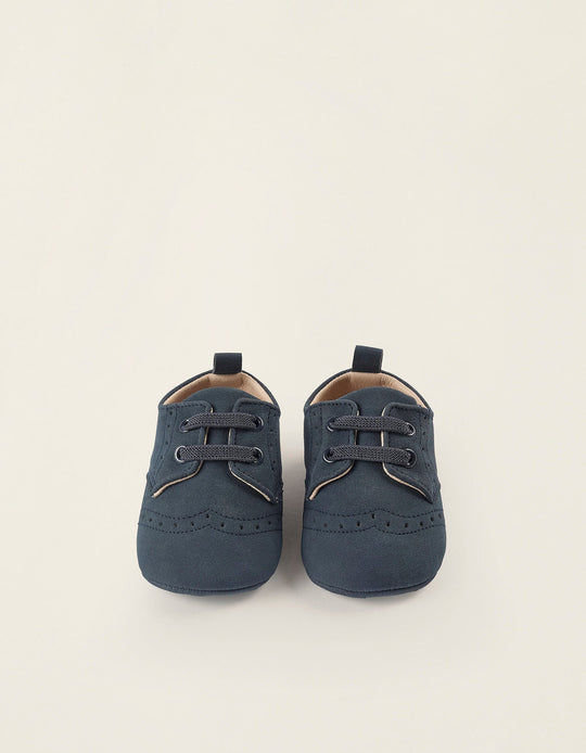 Brogue Shoes for Newborns, Dark Blue