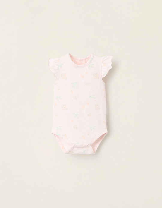 Bodysuit with Motif and Ruffles for Newborn Girls 'Nemo', Light Pink