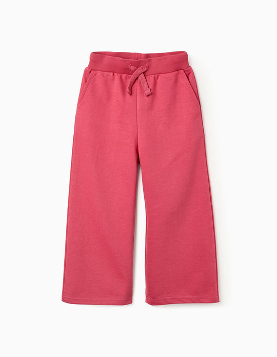 Wide Leg Joggers Trousers for Girls, Pink