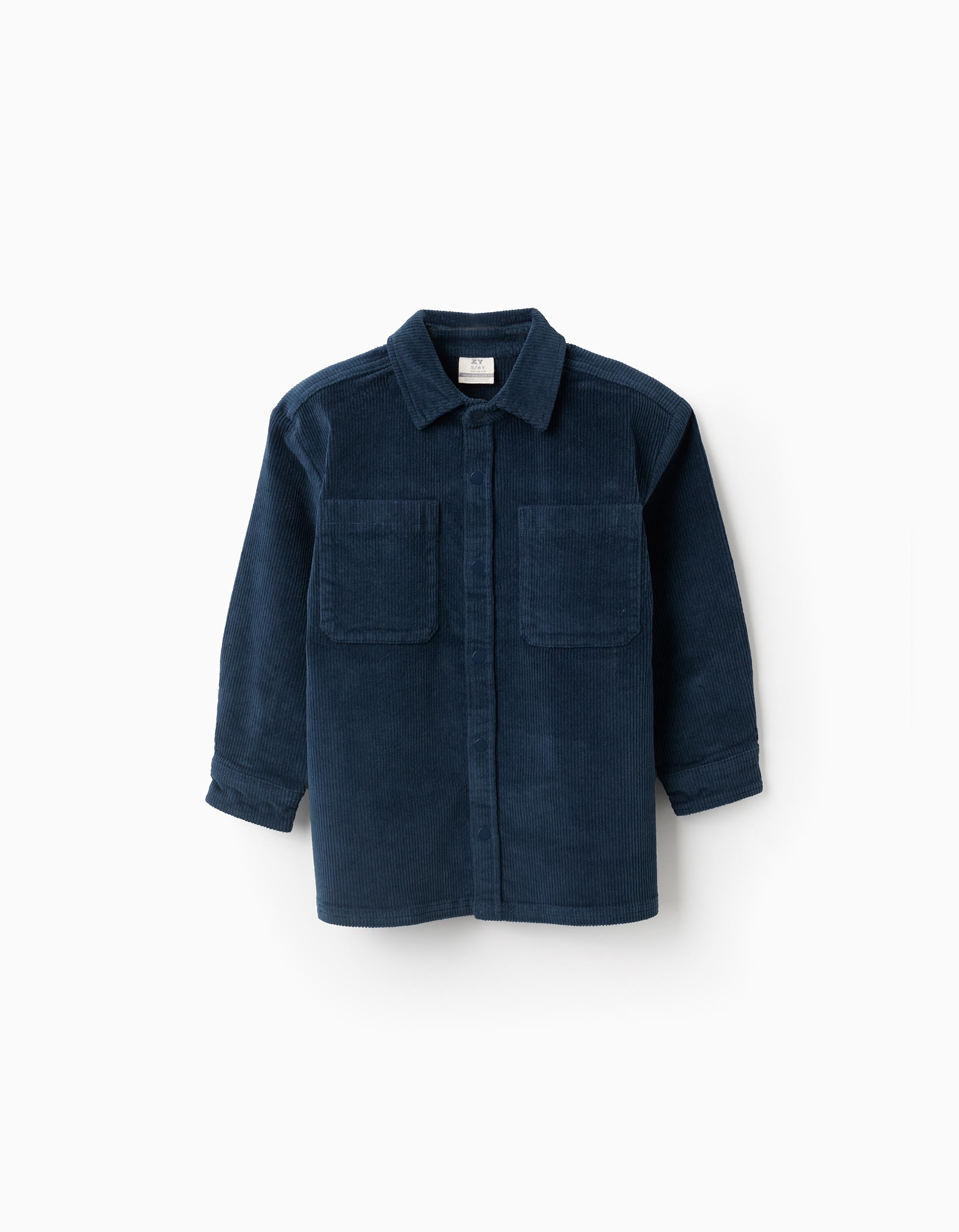 Corduroy Overshirt for Boys, Dark Blue | Ziddy KSA