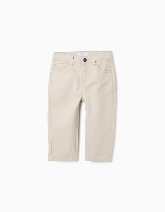 Twill Trousers for Baby Boys, Beige