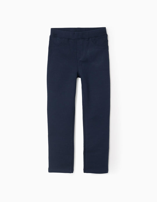 Brushed Jeggings for Girls, Dark Blue