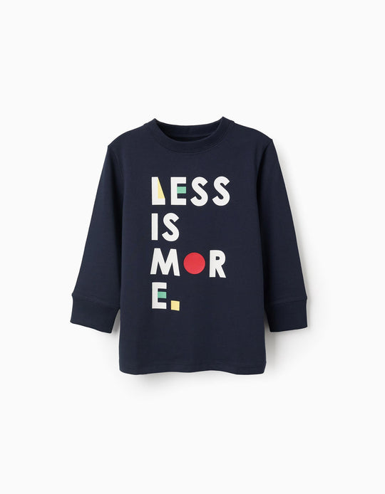 Long Sleeve Cotton T-shirt for Boys 'Dot', Dark Blue