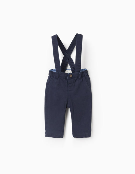 NB TWILL PANTS, DARK BLUE, SMS 3/6M