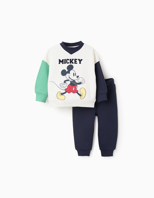 ترينك سوت قطن للرضع الأولاد "Mickey"، أزرق/أبيض/أخضر