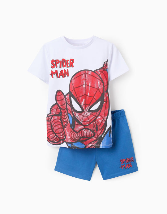 بيجامات قطن للأولاد "Spider-Man"، أبيض/أزرق