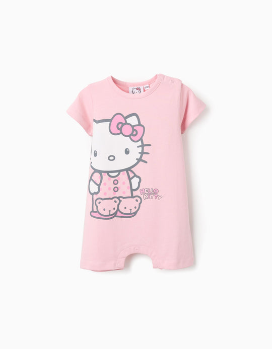 Cotton Pyjama-Romper for Baby Girls 'Hello Kitty', Pink