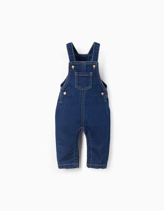 Soft Denim Overalls for Newborns, Blue
