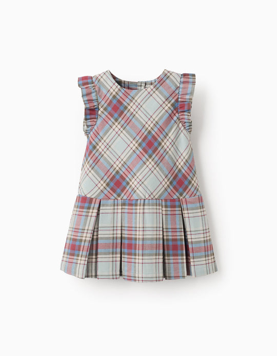 Pleated skirt dress for baby, green