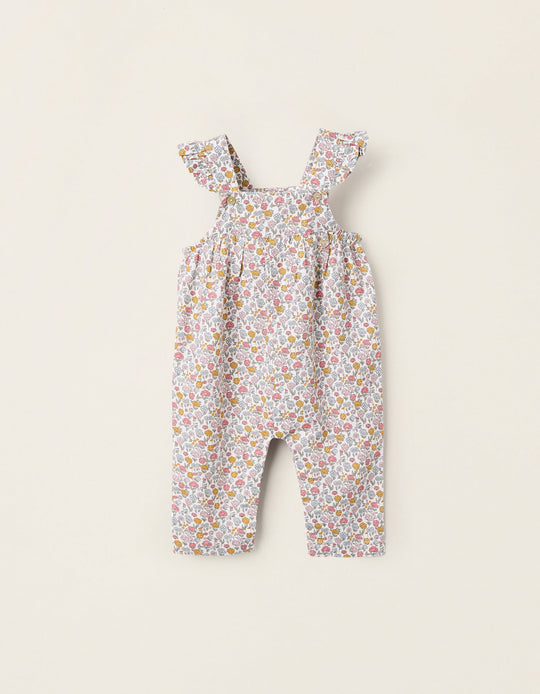 Floral Cotton Jumpsuit for Newborn Girls, Multicolour
