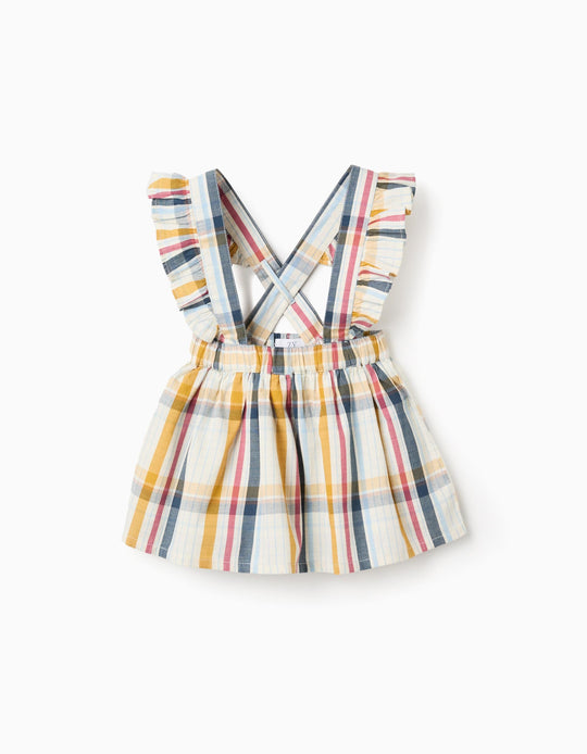 Cotton Checked Baby Girls Pinafore Dress 'B&S', Multicolour