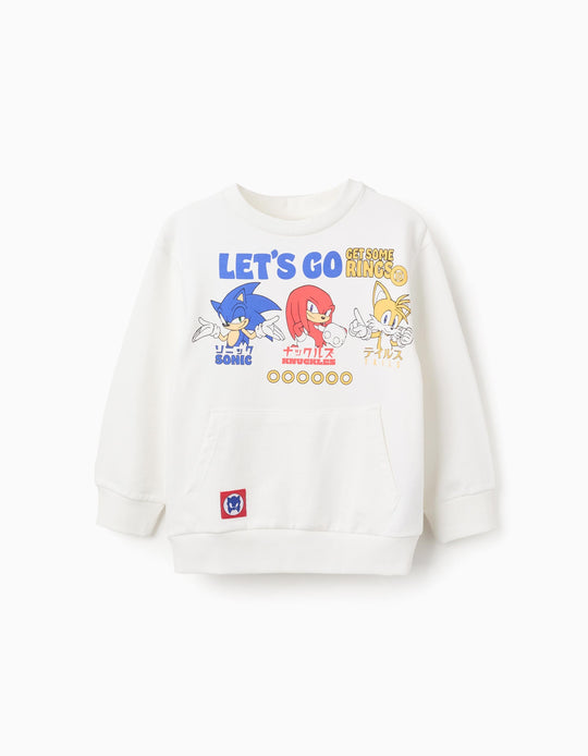 Cotton Sweatshirt for Boys 'Sonic & Friends', White